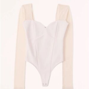 Abercrombie & Fitch Cream Quilted Bodysuit